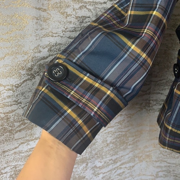 SMART Set navy blue and yellow plaid jacket size L - Picture 5 of 15